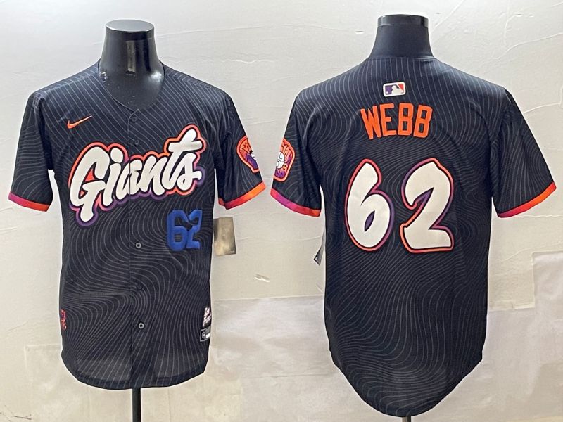 Men San Francisco Giants #62 Webb Black Joint Name Nike 2025 MLB Jersey style 5->women mlb jersey->Women Jersey